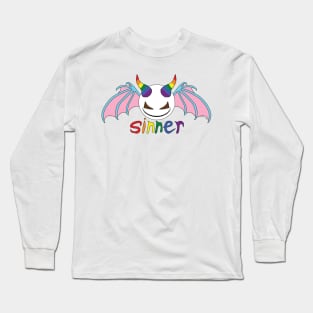 Sinner Pride - blue on pink Long Sleeve T-Shirt